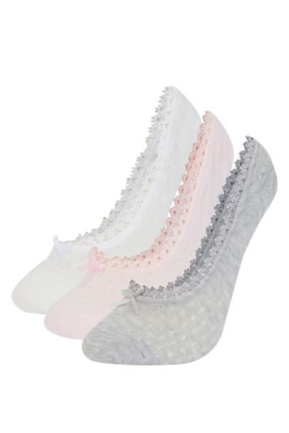 شرابات فلات حريمي قطن - 3 قطع