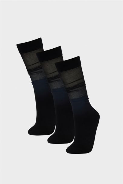 Kadın 3'lü 40 Denye Diz Altı Çorap