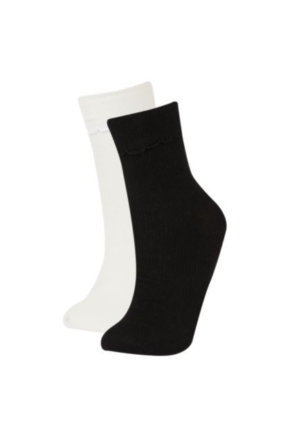 جوارب نسائية طويلة من قطن - قطعتين