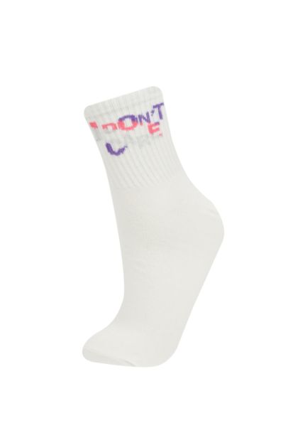 Woman Slogan 3 piece Short Socks