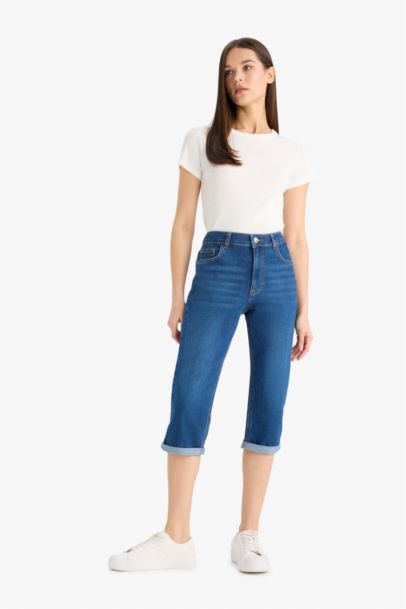 Normal Waist Denim Capri