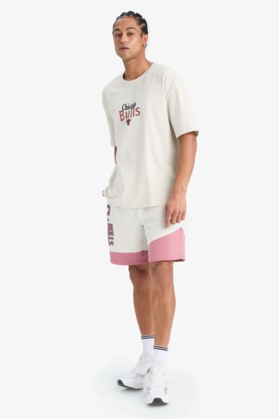 DeFactoFit NBA Chicago Bulls Oversize Fit Back Printed T-Shirt