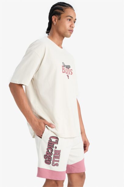 DeFactoFit NBA Chicago Bulls Oversize Fit Back Printed T-Shirt
