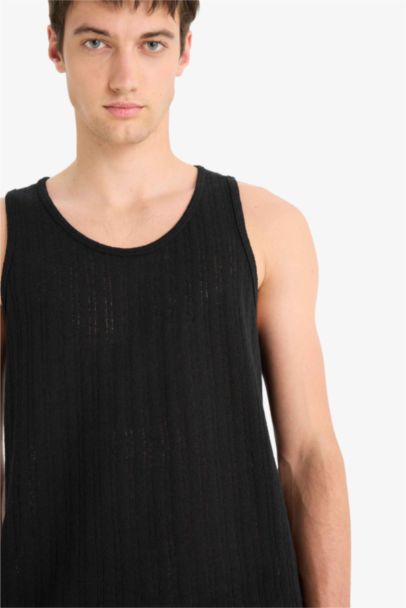 Slim Fit Ribana Crew Neck Tank Top