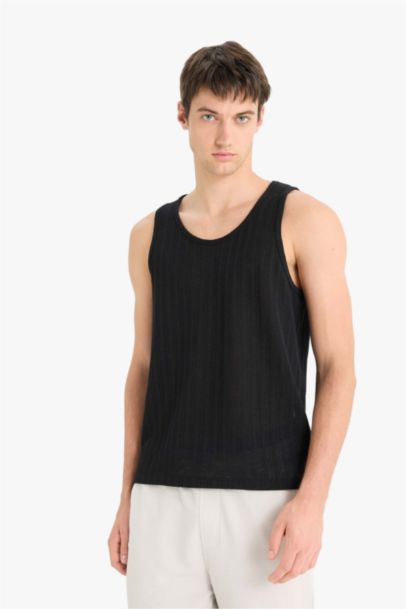 Slim Fit Ribana Crew Neck Tank Top