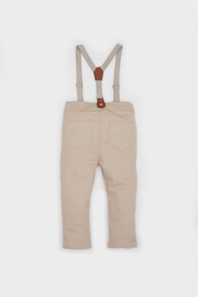 Pantalon en gabardine droit avec bretelles pour bébé garçon