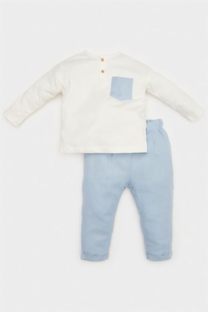 Ensemble 2 pièces T-shirt à manches longues et Pantalon à taille élastique pour bébé garçon