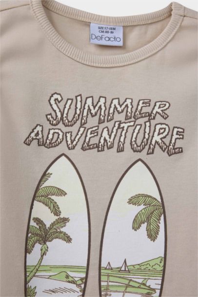 Bisiklet Yaka Palmiye Desenli Atlet Erkek Bebek