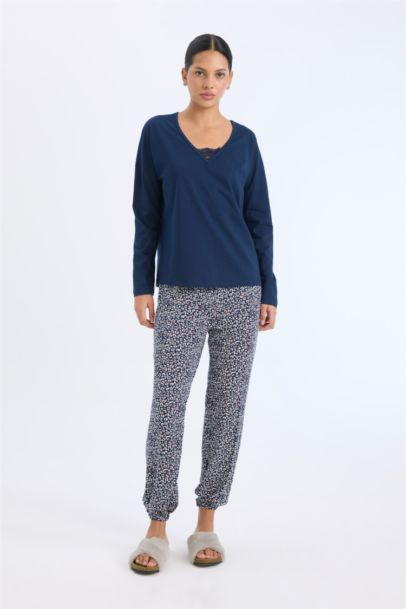 Fall in Love Long Sleeve Top Bottom 2 Piece Pajama Set