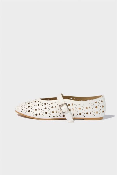 Woman Faux Leather Ballerina Flat Shoes