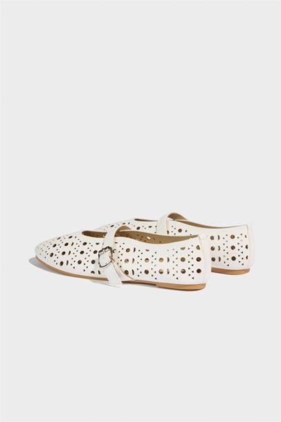 Woman Faux Leather Ballerina Flat Shoes