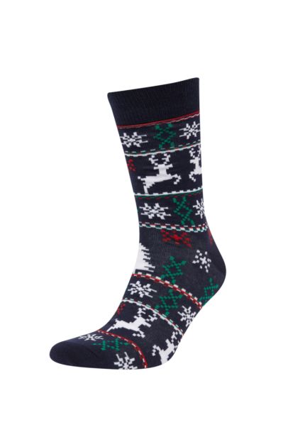 جوارب طويلة قطن ولادي بطبعة كريسمس - قطعتين