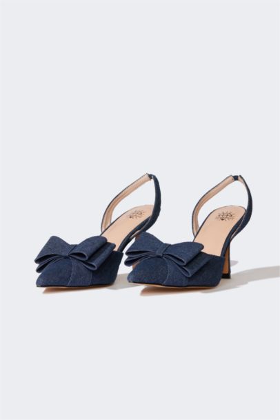 Woman Denim Heeled Sandals