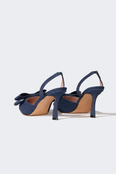 Woman Denim Heeled Sandals