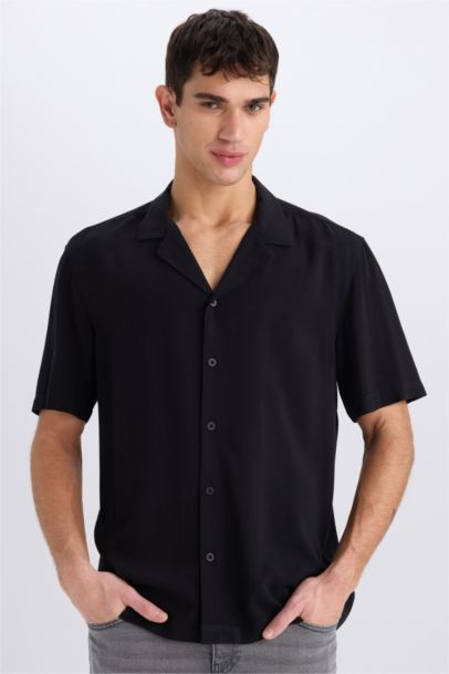 Regular Fit Apache Neck Short Sleeve Shirt