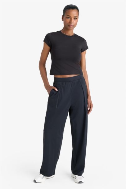 Straight Fit Wide Leg Trousers