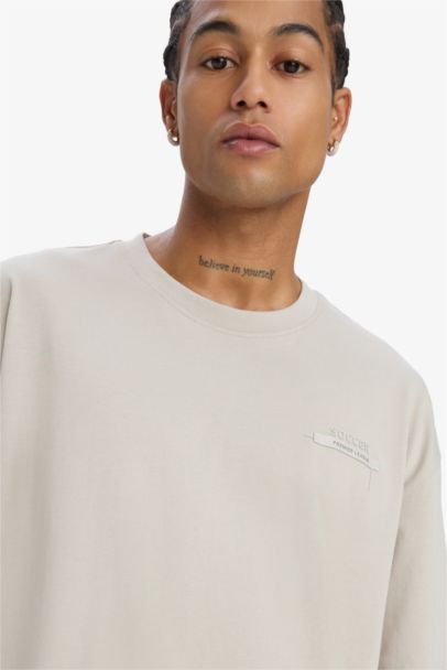 DeFactoFit Oversize Fit Printed Sports T-Shirt