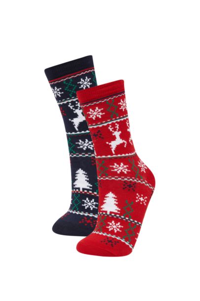 Woman 2 piece Christmas Cotton Long Socks