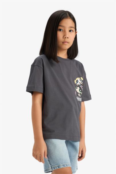 Girl PowerPuff Girls Oversize Fit Crew Neck T-Shirt