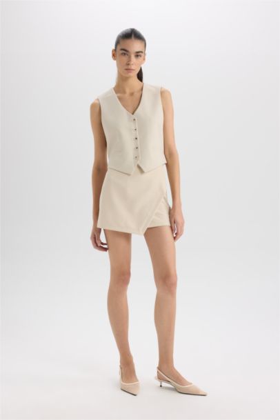 High Waist Straight Leg Skort