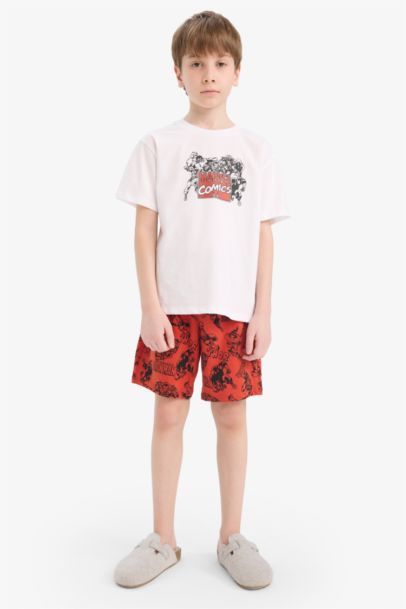 طقم بيجاما أولاد قصة عادية تيشيرت و شورت - قطعتين
