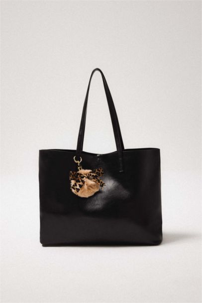 Woman Leopard Detailed Charm Keychain