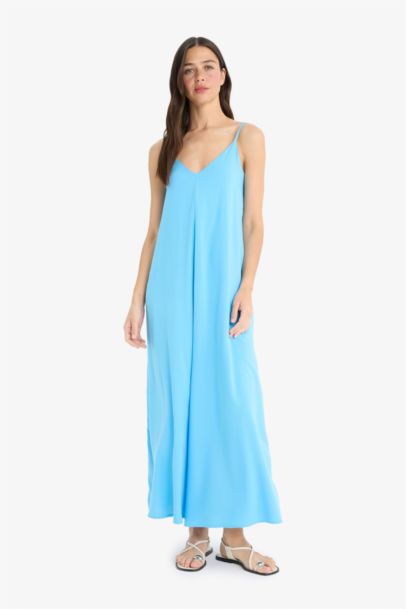 A Cut V-Neck modal Sleeveless Maxi Dress