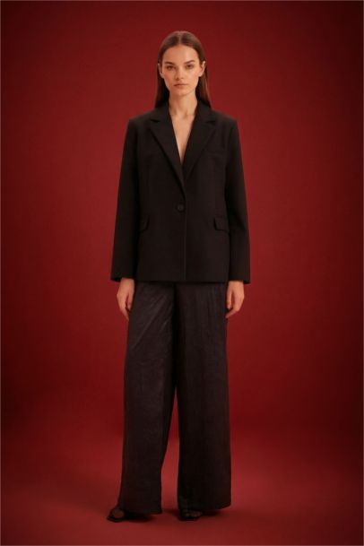 سروال وايد ليج وايد ليج بجيب