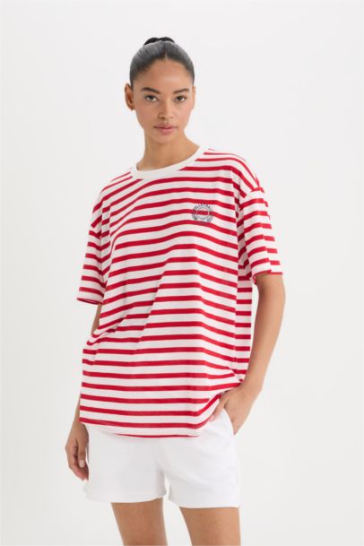 Oversize спортивная футболка с коротким рукавом и принтом от DeFactoFit