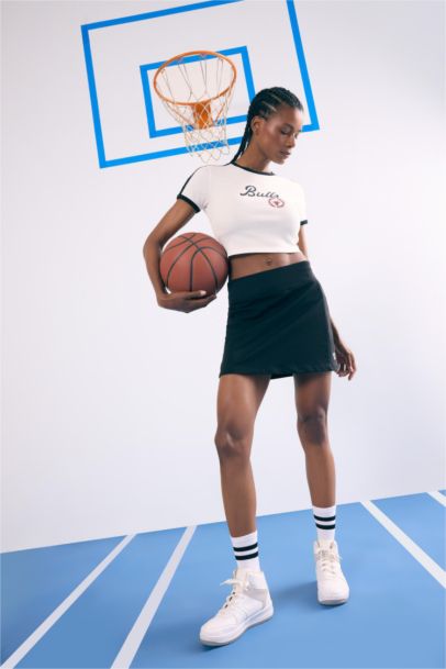 DeFactoFit NBA Chicago Bulls Mini Skirt with Leggings Inside
