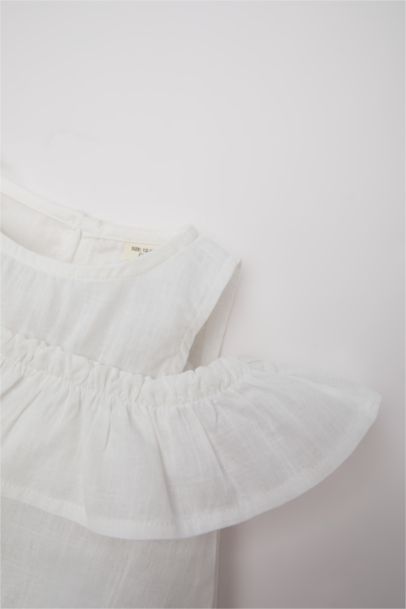 قميص بناتي نص ردن قصة عادية بياخة مستديرة