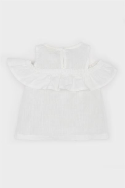 قميص بناتي نص ردن قصة عادية بياخة مستديرة