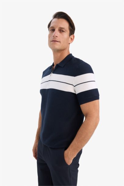 Standard Fit Short Sleeve Knitwear Cotton Polo T-Shirt