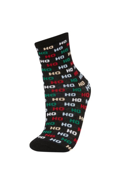 Erkek Çocuk Yılbaşı Temalı 2'li Pamuklu Uzun Çorap