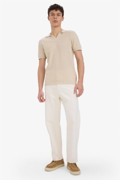 تيشيرت بولو نص كم قصة عادية برقبة بولو