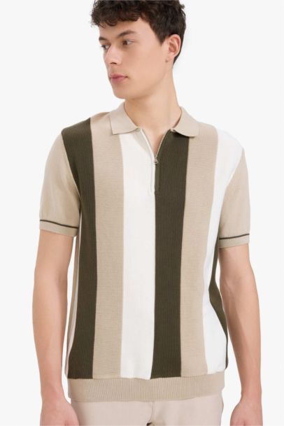 Standard Fit Polo Collar Knitwear Polo T-Shirt