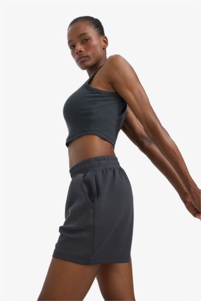 DeFactoFit Crew Neck Modal Sports Crop Top