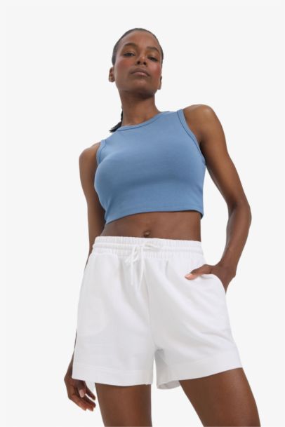 DeFactoFit Crew Neck Modal Sports Crop Top