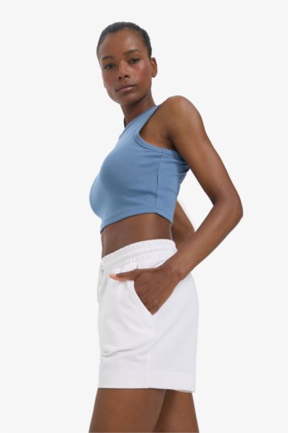 DeFactoFit Crew Neck Modal Sports Crop Top