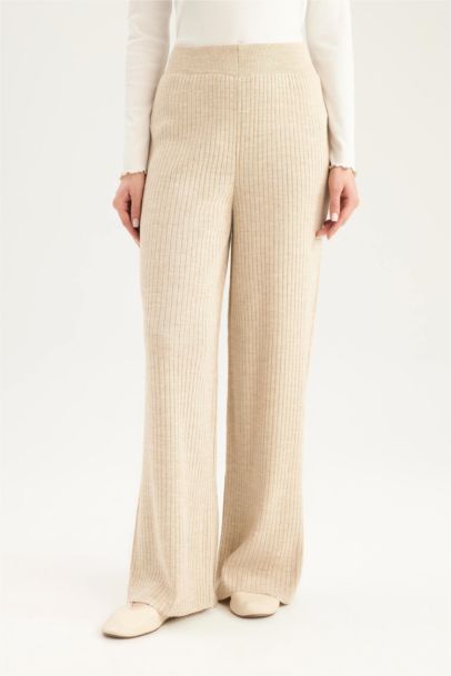 Pantalon en maille large basique extensible à Coupe relax