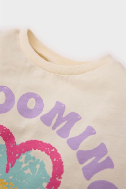 T-shirt imprimé à col rond et manches longues pour bébé fille