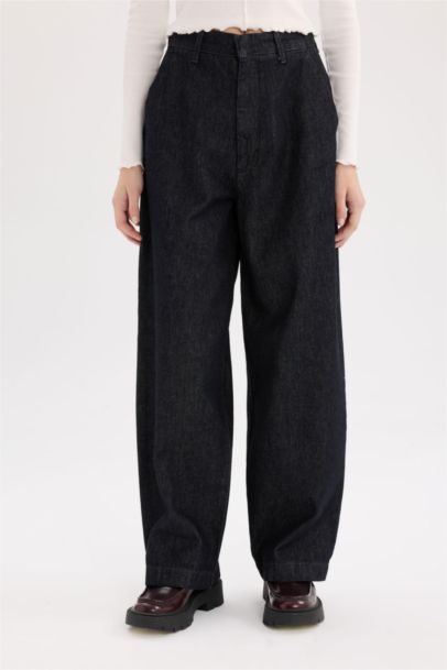 Jean baggy taille haute et long