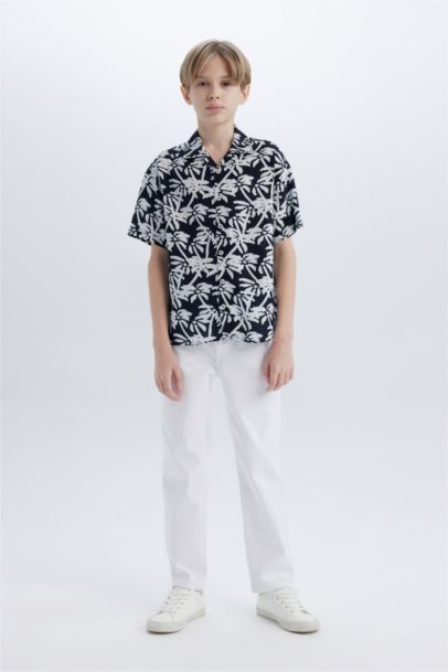 Рубашка поло для мальчика с принтом, короткий рукав, оверсайз