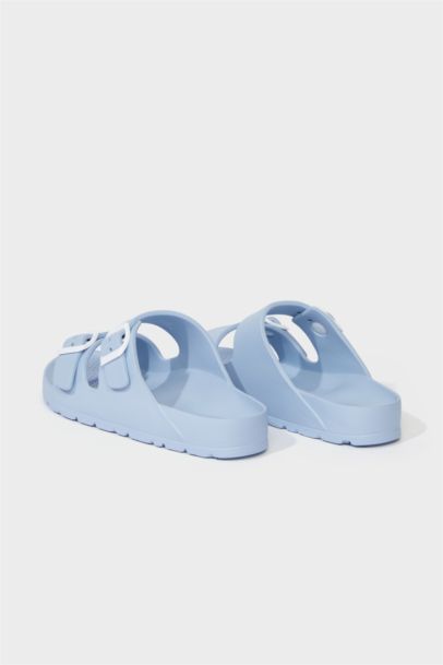 Woman Flat Sole Double Strap Eva Slippers