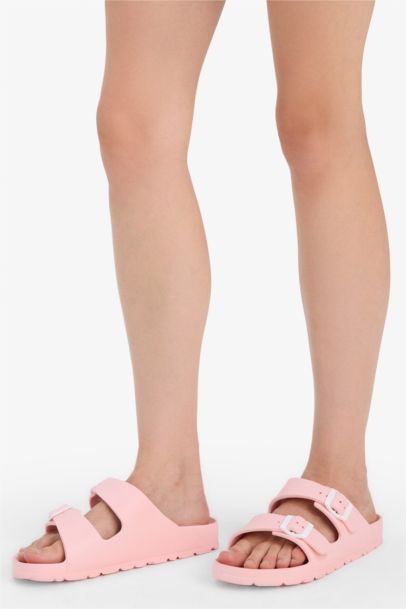 Woman Flat Sole Double Strap Eva Slippers