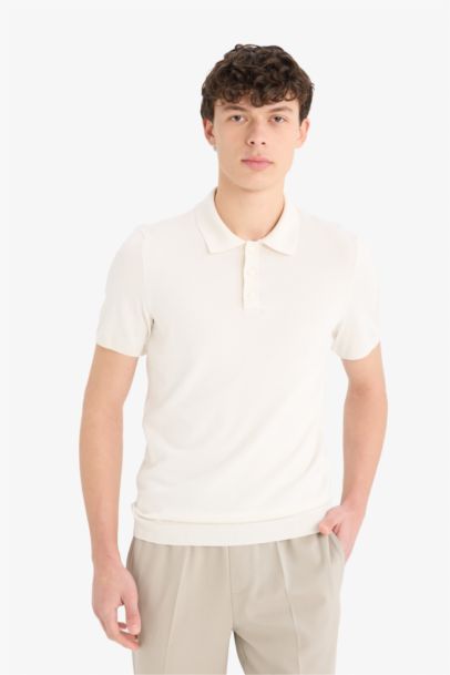 تيشيرت بولو تريكو قصة عادية برقبة بولو