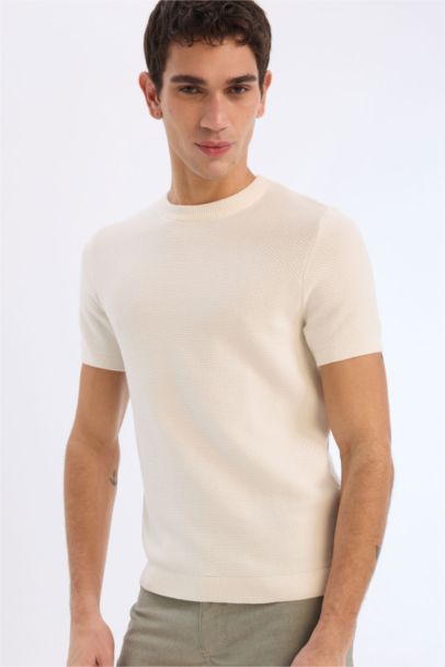 Standard Fit Crew Neck Knitwear T-Shirt
