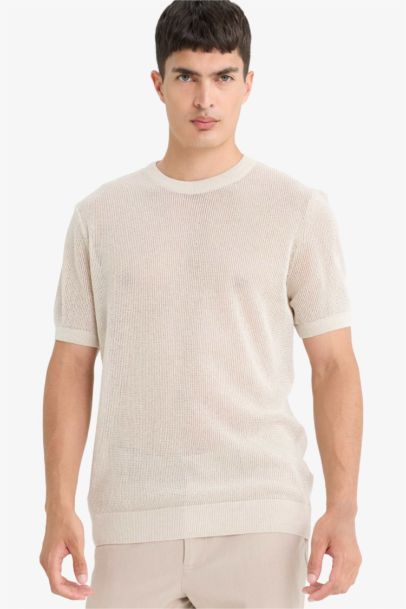 Standard Fit Crew Neck Knitwear T-Shirt