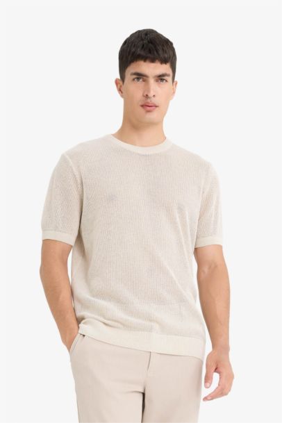 Standard Fit Crew Neck Knitwear T-Shirt