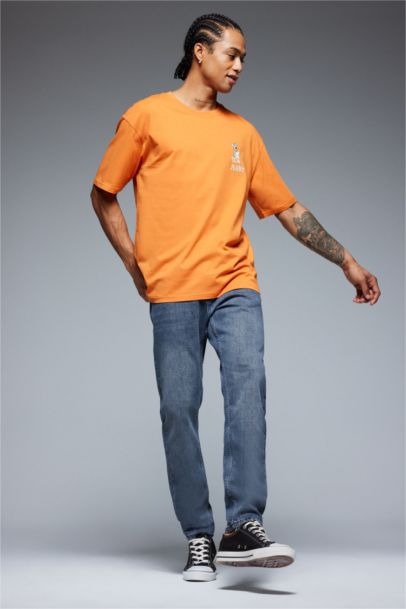 Cotton Tom & Jerry Boxy Fit Crew Neck Printed T-Shirt